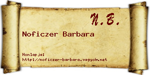 Noficzer Barbara névjegykártya